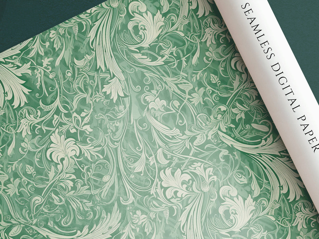Floral Sage Green