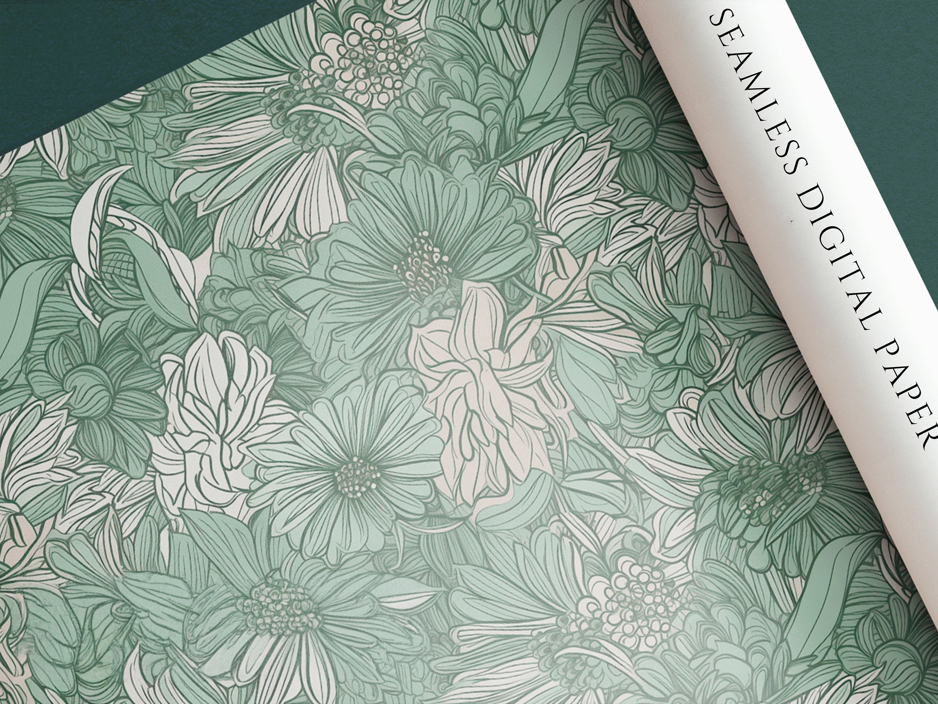 Floral Sage Green